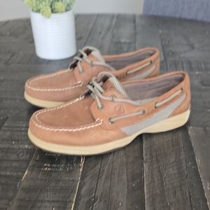 Brown Boat Shoes with Cream Soles
